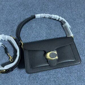 Coach Small Caviar Black Envelope Shoulder Handbag